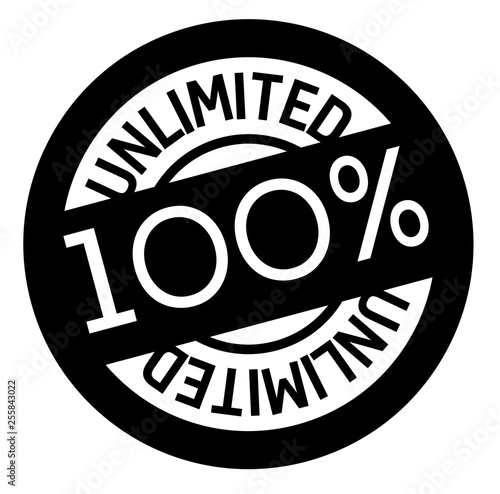 100 percent unlimited stamp on white