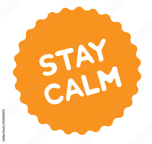 stay calm stamp on white