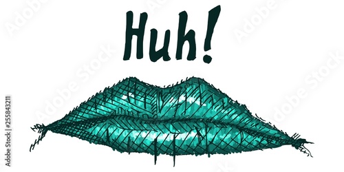 sketch lips colored drawing bright contrasting