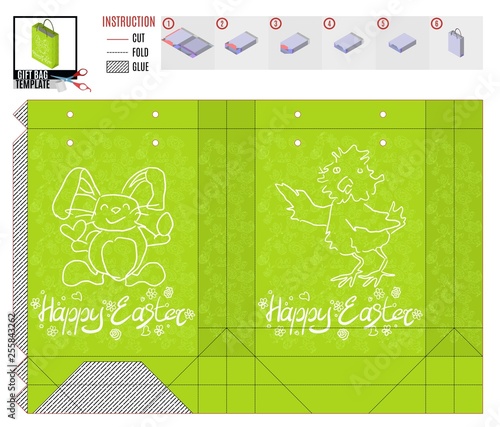 Easter holiday package template for print and cut