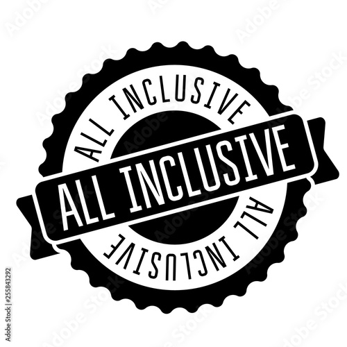 all inclusive stamp on white