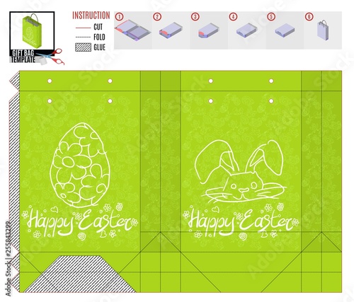 Easter holiday package template for print and cut