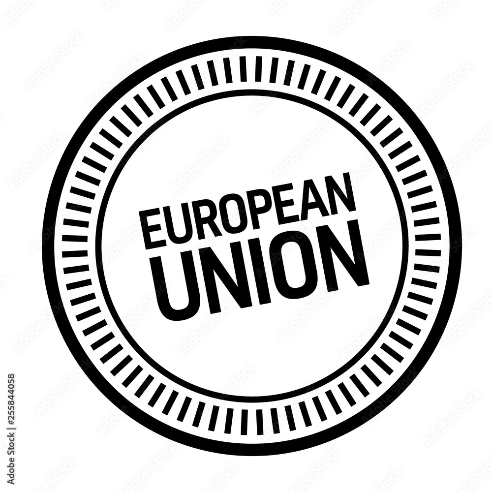 european union stamp on white