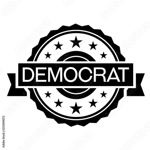 democrat stamp on white