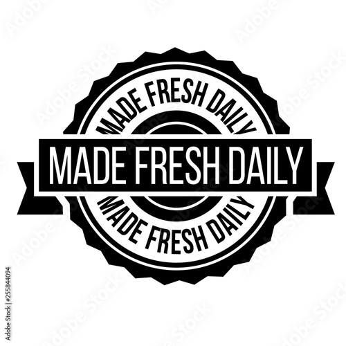 made fresh daily stamp on white