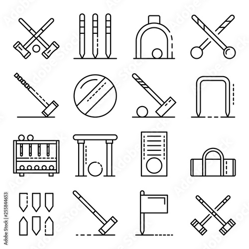 Bild auf Leinwand Croquet icons set