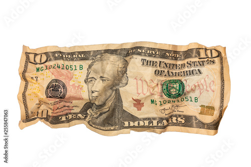 Crumpled Ten Dollar Bill