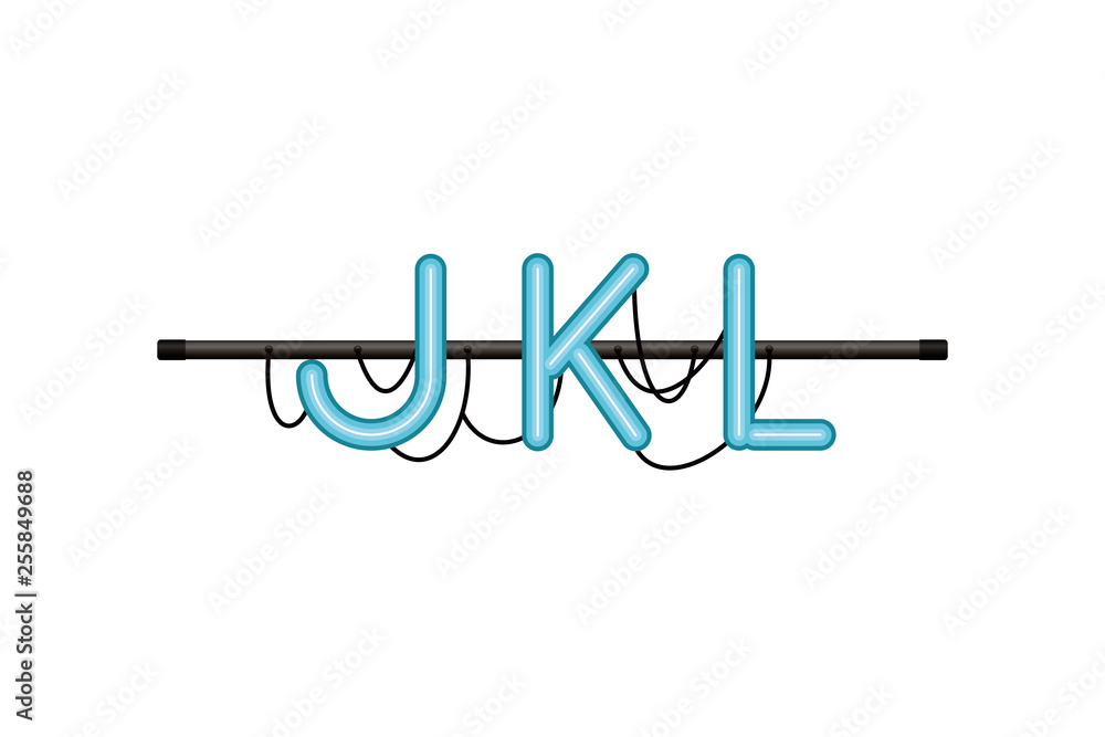 alphabet in neon light isolated icon alphabet in neon light isolated icon