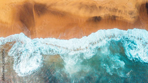 Aerial View of Waves and Beach of Bells Beach Australia © Judah