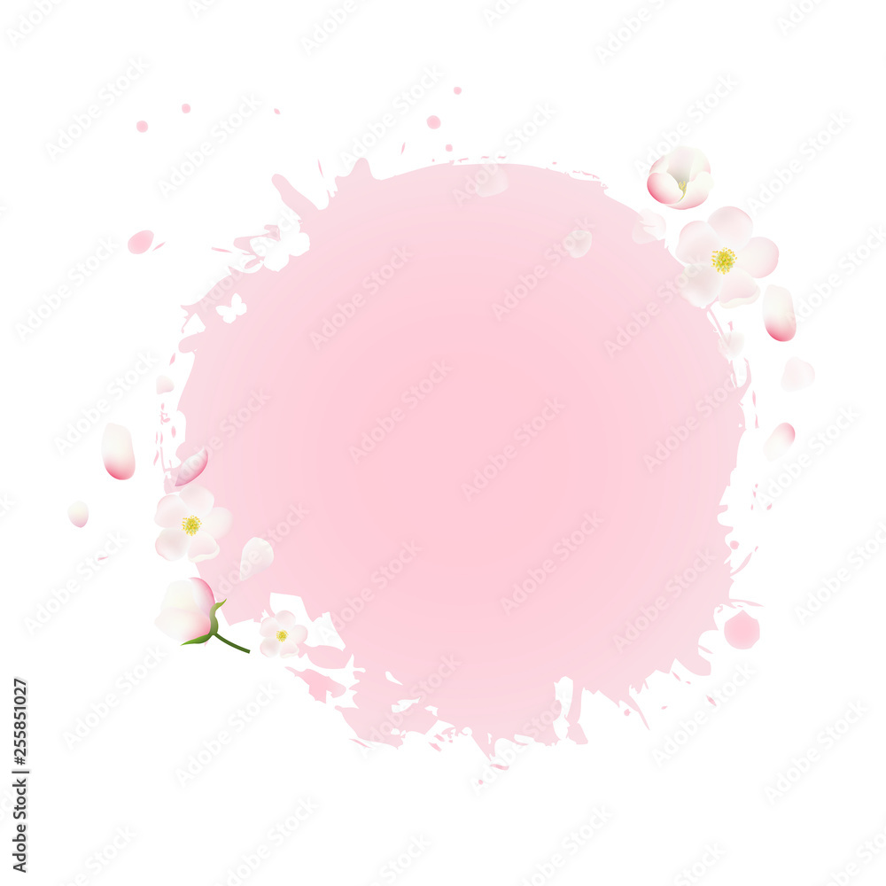 Pink Stain With Flowers
