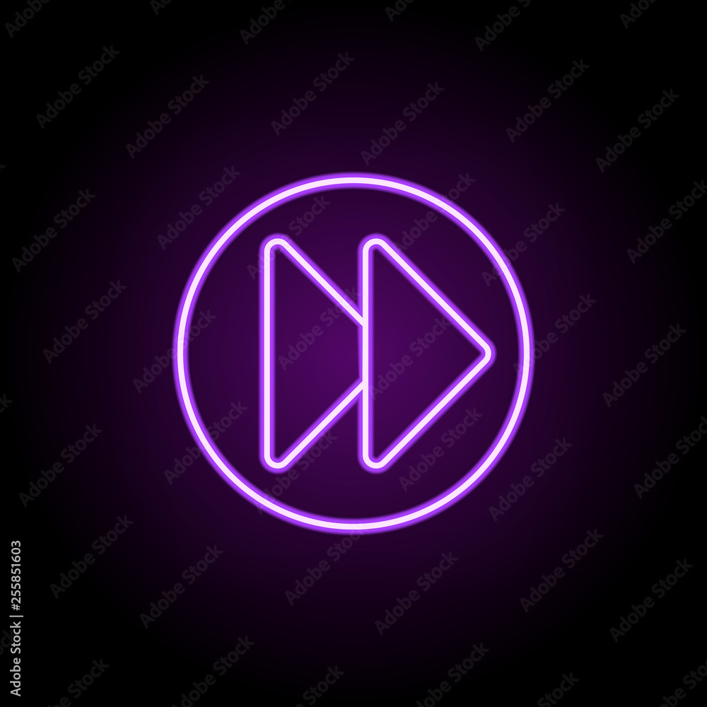 fast forward icon. Elements of Web in neon style icons. Simple icon for websites, web design, mobile app, info graphics fast forward icon. Elements of Web in neon style icons. Simple icon for websites, web design, mobile app, info graphics