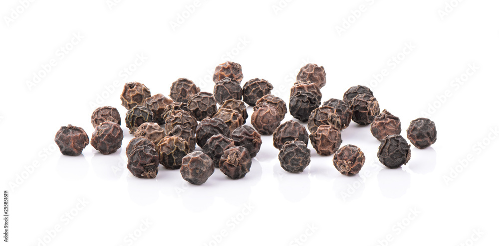Black Peppercorns isolated on white background Black Peppercorns isolated on white background