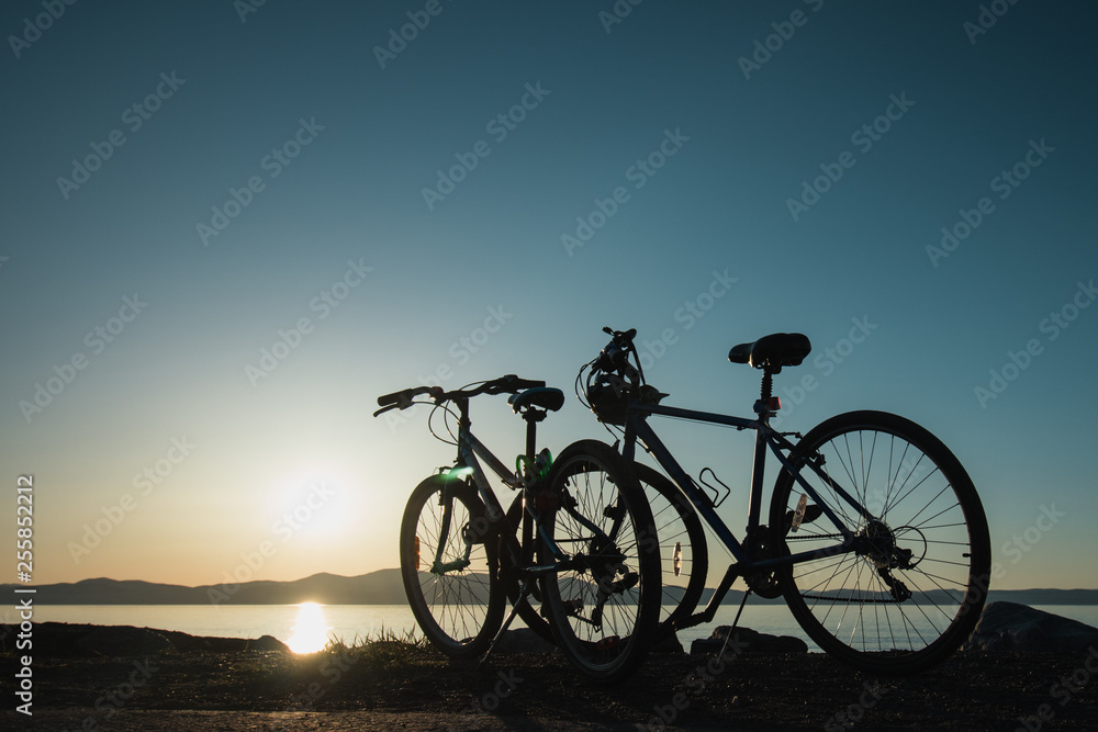 Sunset with bikes