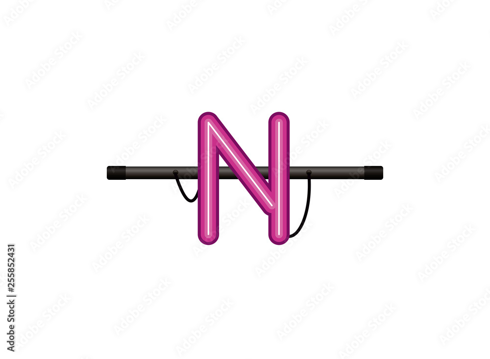 neon light letter isolated icon neon light letter isolated icon