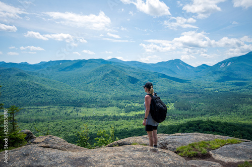 Hiking mount van hoevenberg in the adirondack mountains near Lake Placid NY