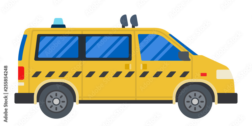 Taxi car vector flat design isolated object on white background. Taxi car vector flat design isolated object on white background.