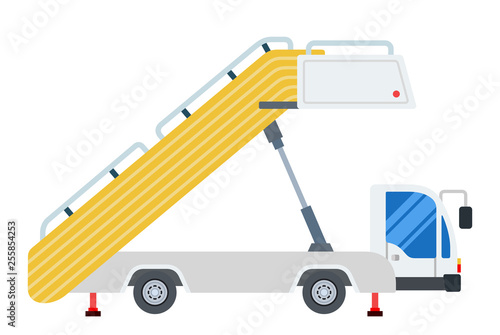 Ramp at the airport vector flat design isolated object on white background.