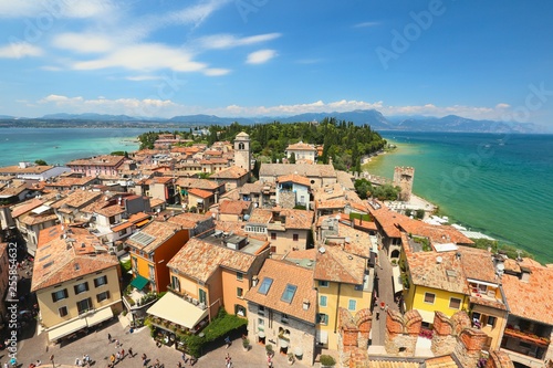 View of Sirmione historical center from the castle, Lake Garda