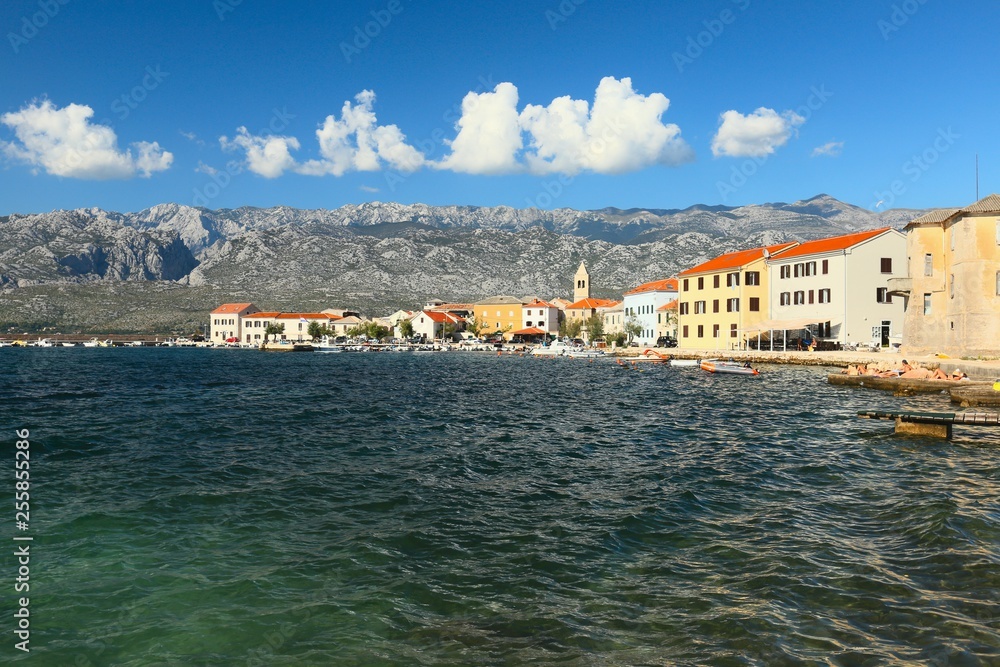 view of the old town of Vinjerac near the town of Zadar, Croatia