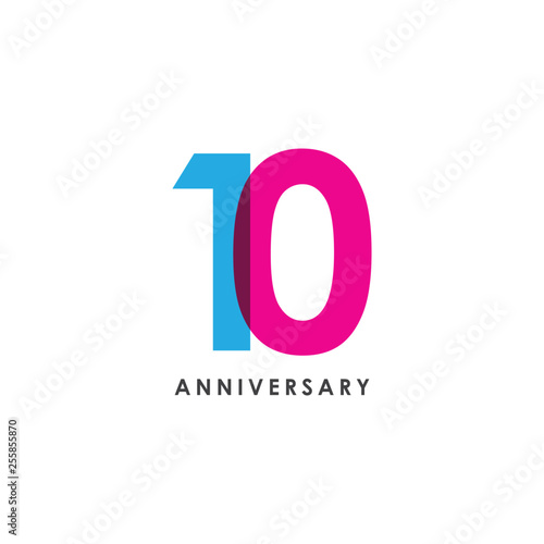 10 Year Anniversary Vector Template Design Illustration
