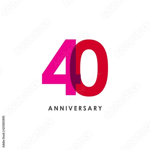 40 Year Anniversary Vector Template Design Illustration