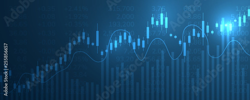Business candle stick graph chart of stock market investment trading, Bullish point, Bearish point for business and financial concepts, reports and investment. Vector illustration