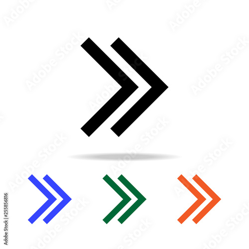 double arrow icon. Elements of simple web icon in multi color. Premium quality graphic design icon. Simple icon for websites, web design, mobile app, info graphics