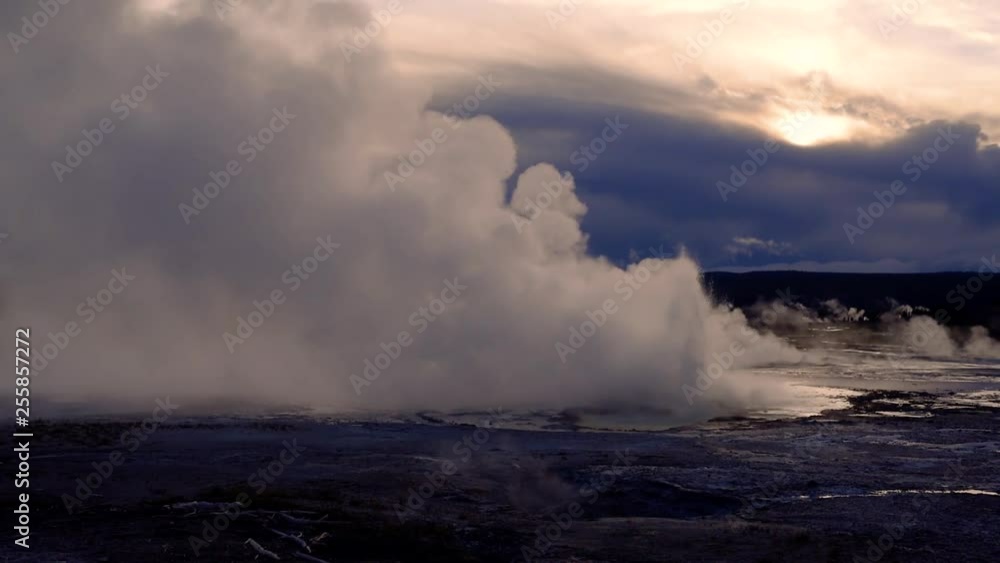 Geyser eruption in the Yellowstone National Park, Wyoming, USA Geyser eruption in the Yellowstone National Park, Wyoming, USA