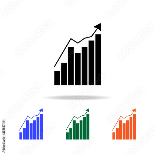 growth chart icon. Elements of simple web icon in multi color. Premium quality graphic design icon. Simple icon for websites, web design, mobile app, info graphics