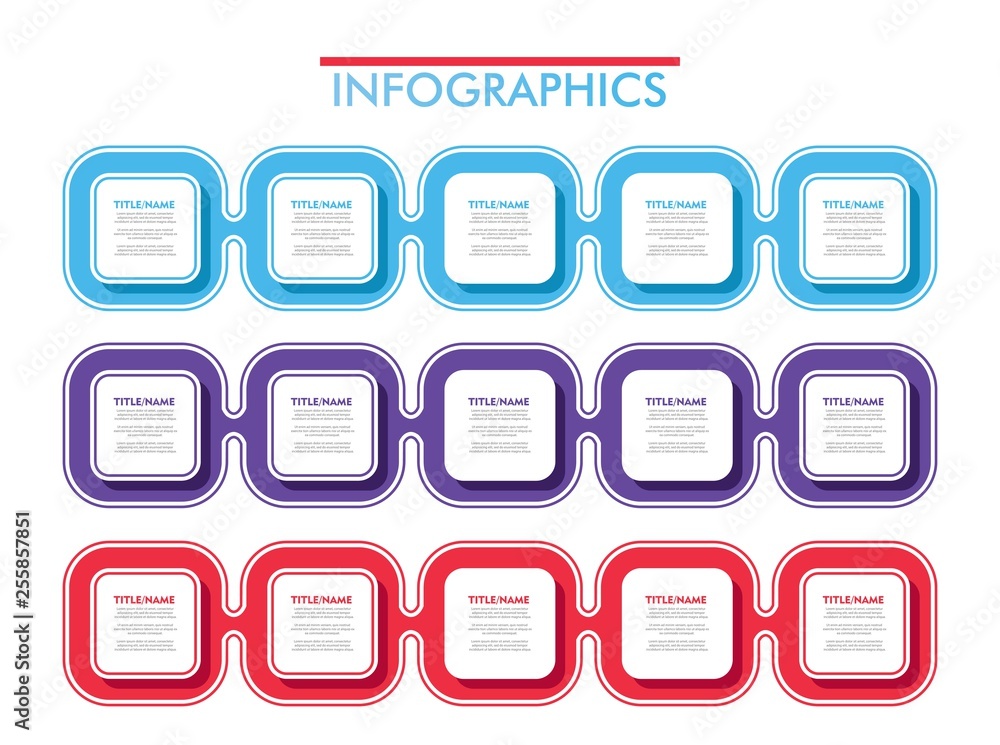 5 Steps Timeline. Square Shapes Modern Business Infographics.Label, Concept, Layout Vector Design 5 Steps Timeline. Square Shapes Modern Business Infographics.Label, Concept, Layout Vector Design