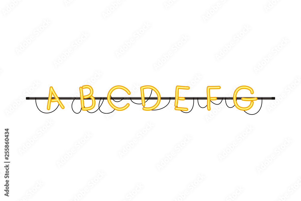 alphabet in neon light isolated icon alphabet in neon light isolated icon