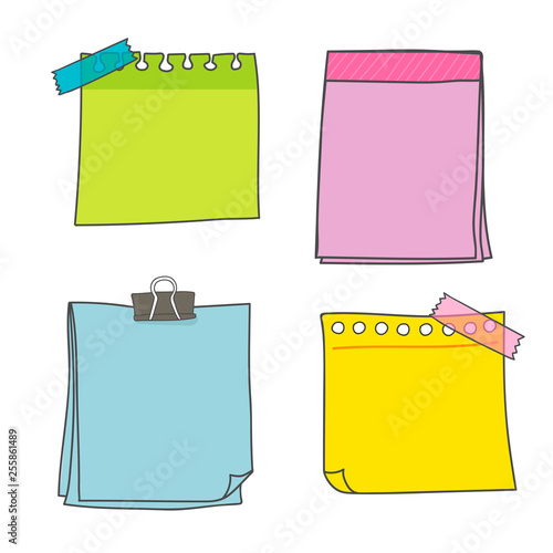 Colorful stationery supplies collection