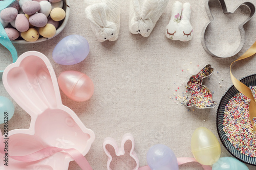 Easter egg and bunny for kids background