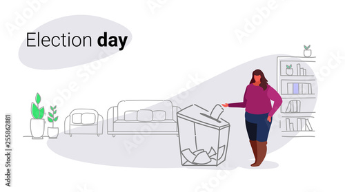 Election day concept fat obese woman voter