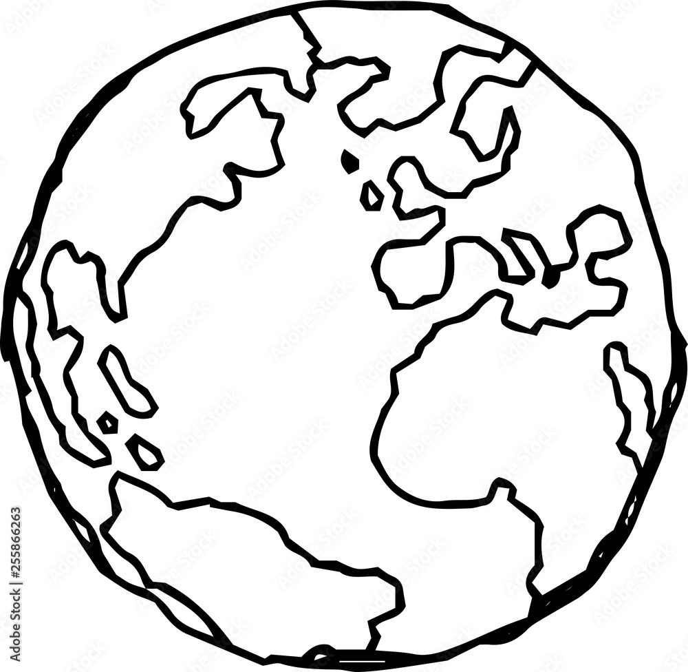 Monochrome Rough sketch of the earth Monochrome Rough sketch of the earth