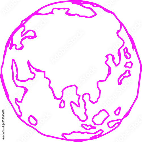 Colorful Rough sketch of the earth