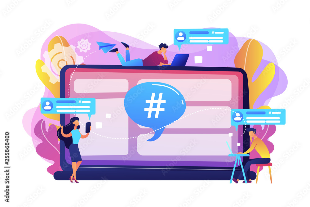 Microblog platform concept vector illustration. Microblog platform concept vector illustration.