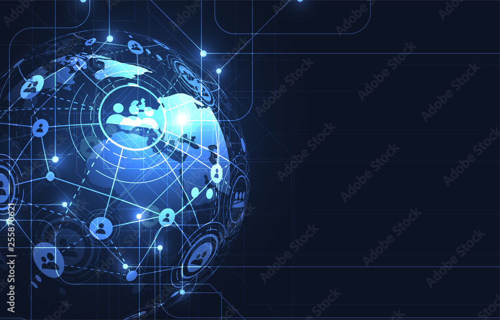 Global network connection. World map point and line composition concept of global business. Vector Illustration Global network connection. World map point and line composition concept of global business. Vector Illustration