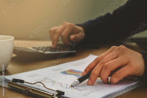 Business man accounting calculating cost