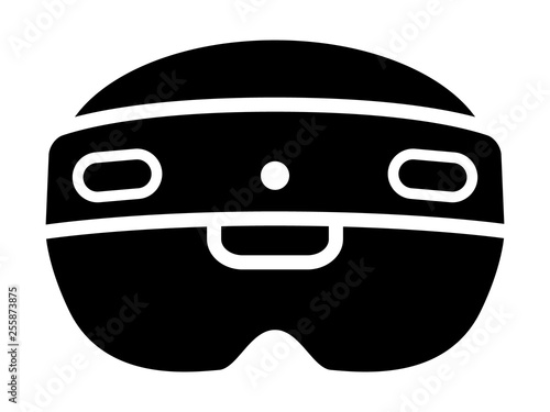 Mixed and augmented reality headset goggles flat vector icon for apps, games for websites