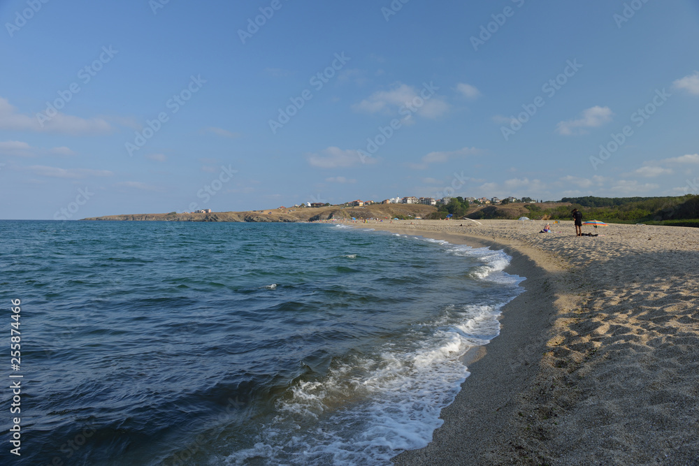 SINEMORETS, BULGARIA, sunny day on Butamyata beach , Bulgaria.