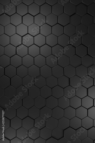 Abstract background of hexagon shape. 3D rendering.