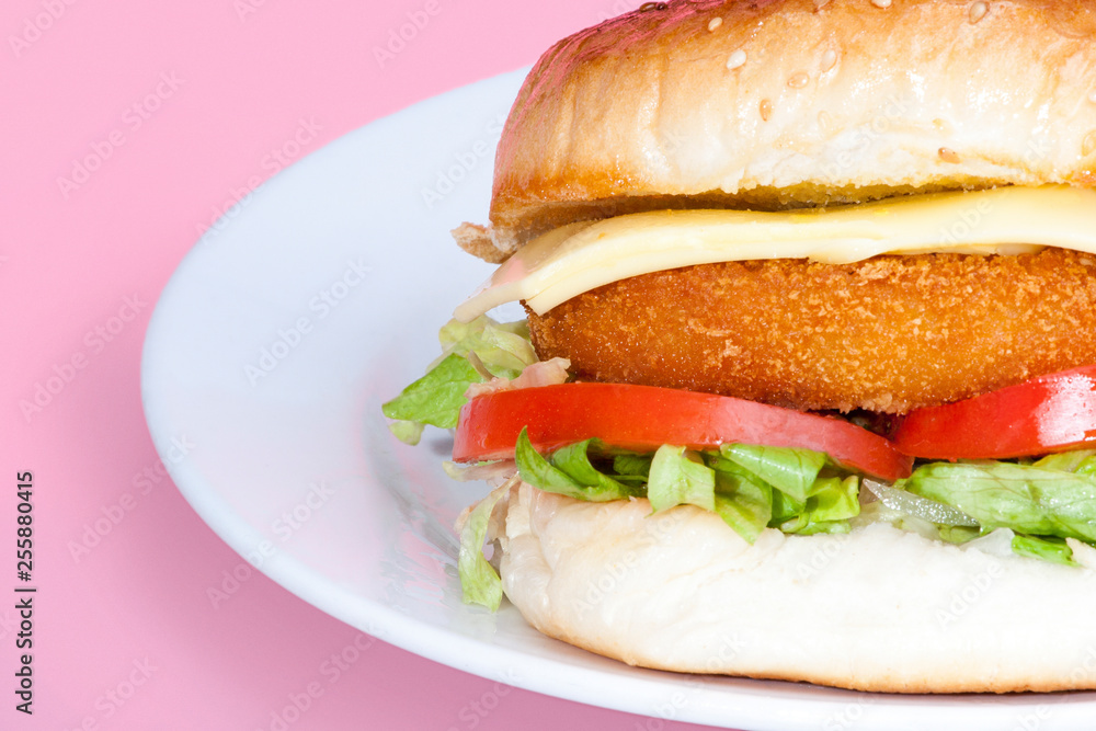 Side view of a salad bun with tomatoes Side view of a salad bun with tomatoes