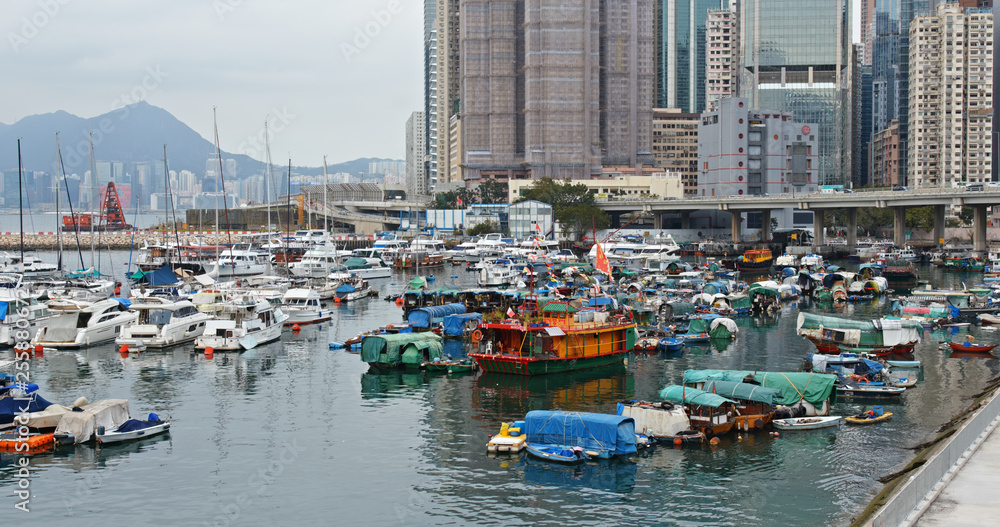 Hong Kong harbor side