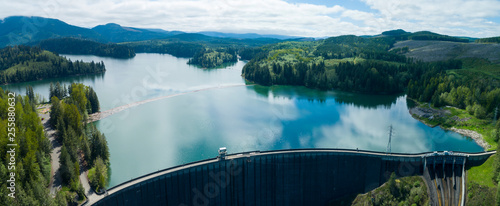 Alder Lake Dam Reservoir Nisqually River Washington Aerial View photo