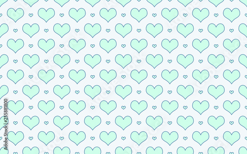 Blue hearts seamless pattern