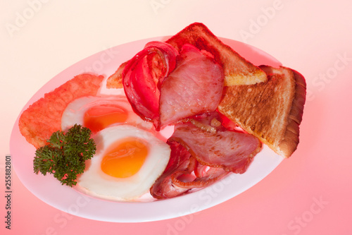 Bread and meat mixed egg plate