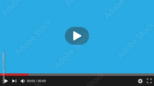 Video player interface. Vector illustration, flat design.