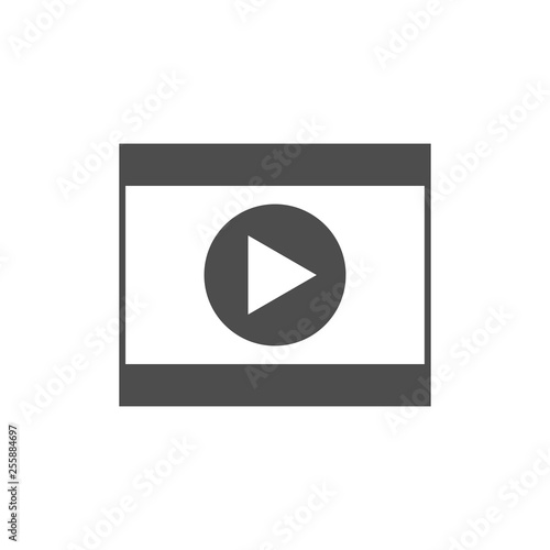 Video player icon. Vector illustration, flat design.