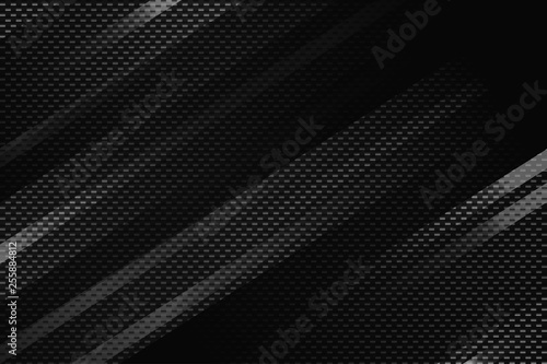 Abstract black geometric background with stripes. Modern carbon fiber texture. Stock vector backdrop.